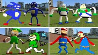 ALL 2D SANIC CLONE MEMES VS ALL 3D SANIC CLONES MEMES Battle in Garry's Mod