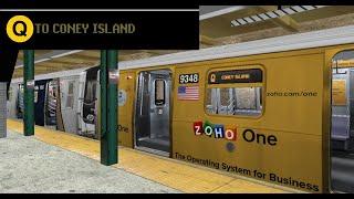 OpenBVE (Q) 96th Street-2nd Avenue To Coney Island (R160A NYS/Zoho Wrap)(AM Rush Hour)