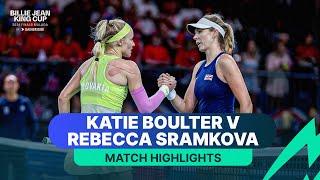 Katie Boulter v Rebecca Sramkova Highlights |  Great Britain v Slovakia Billie Jean King Cup 2024