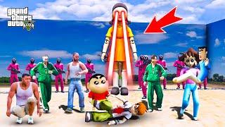 Shinchan's Family and Franklin Playing SQUID GAME Red Light Green Light in Gta 5