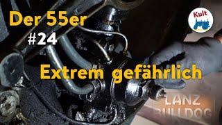 Leichtsinnig und gefährlich der Zustand vom 55er Lanz Bulldog Glühkopf Traktor Trecker #24