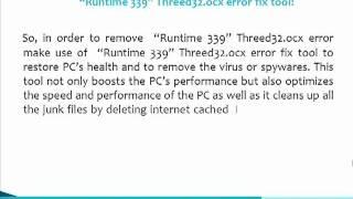 Fix "Runtime 339" Threed32.ocx Errors