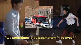 Nam Joohyuk and Kim Taeri interview|playing badminton #kimtaeri  #namjoohyuk #behindthescenes