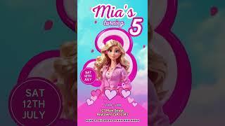 Editable Barbie Birthday Invitation