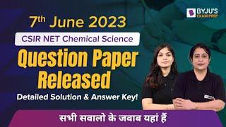 CSIR NET June 2023 Chemical Science Complete Paper Discussion & Review June