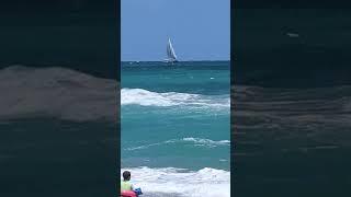 Sailing the Atlantic Ocean on a very Windy Day! That kid! 