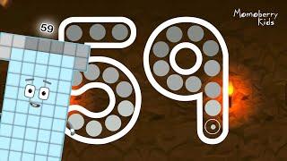 Numberblocks 59 Magic Run - Numberblocks Fifty Nine Adventure | Number Counting Go Explore