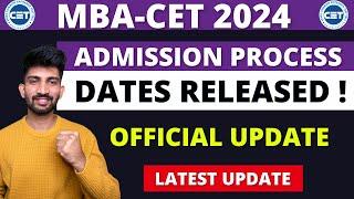 MBA CET Admission Dates Released 2024 | MBA CET CAP Round Dates Released