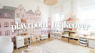 DIY PLAYROOM MAKEOVER | Part 2 Organization, Accent Wall, Toy Storage 2023