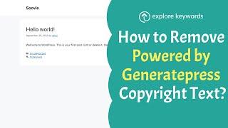 How to Remove powered by Generatepress in Free Version?