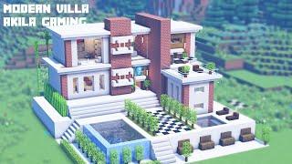 Minecraft : Modern House/Villa  & INTERIOR ｜How to Build in Minecraft