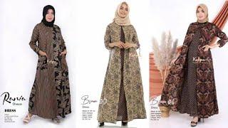 Model Baju Gamis Batik Terbaru dan Dress Batik Modern Kekinian