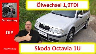 Skoda Octavia 1,9 TDI Ölwechsel mit Ölfilter und Ceratec von Liqui Moly - Mr. Wartung