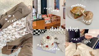 daily vlog : 6AM productive , making breakfast , coffe time , cozy cafe , decor cake ⋆ ˚｡⋆୨୧˚