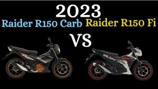 RAIDER R150 CARB VS RAIDER R150 Fi SPECS 2023