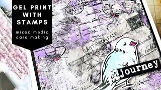 Gel Printing with STAMPS | Mixed Media Card Making #cardmaking #gelprinting #papercraft #mixedmedia