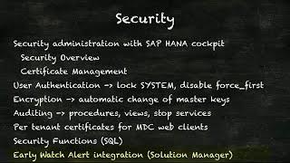 [Archived][1.0 SPS 11] SAP HANA What's New? Security - SAP HANA Academy