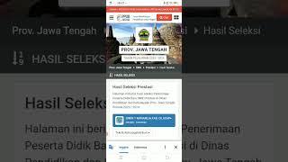 Cara Untuk Melihat Hasil Seleksi pada web PPDB JATENG PROV 2023