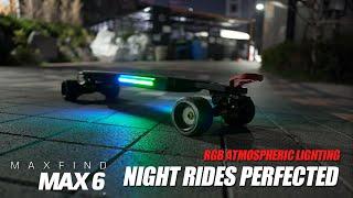 Night Rides Perfected: Maxfind MAX6 Electric Skateboard in Action! 