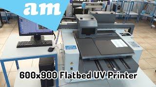 Flatbed UV Printer 600x900mm with CMYK & White Double Printhead for White On Top or Below Printing