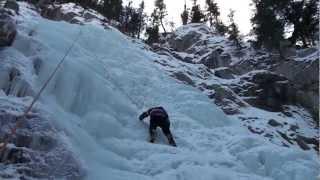 Calin practicing his filming skills and Adrian his ice climbing skills