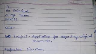 Application for return of original documents from college