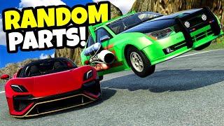 FASTEST CARS Race BAD RANDOM PARTS CARS on a Mountain in BeamNG Drive Mods!