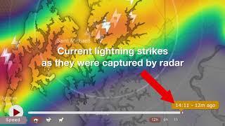 Windy Radar now shows current lightning strikes