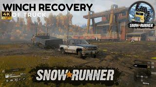 RECOVERY OF TRUCK BY WINCH ( SNOW RUNNER )