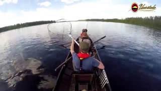 Tornionjoki,  Naamisuvanto, Pello 01.07.2015: salmon fishing in Tornio River in Lapland Finland