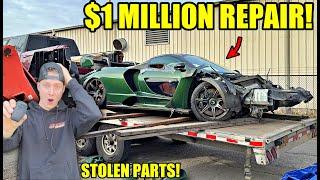 Rebuilding The Rarest Wrecked Mclaren Senna!!!