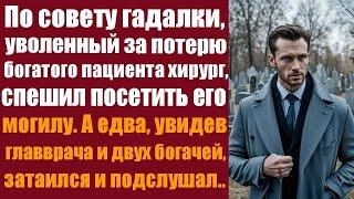 По совету гадалки, уволенный за потерю богатого пациента хирург, спешил посетить его могилу. А едв