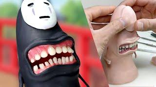 Making NO FACE from Spirited Away! Studio Ghibli Polymer Clay Sculpture Timelapse