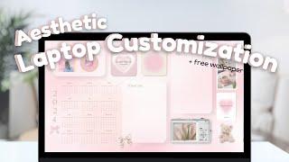 AESTHETIC LAPTOP CUSTOMIZATION I HOW TO ADD GIF TO YOUR LAPTOP WALLPAPER + free template