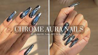 Chrome Aura Nails | Watch Me Work | Futuristic Y2K Aura Nails