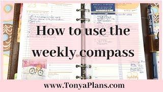 How to Use Weekly Compass Cards - Franklin Covey Roles, Big Rocks & Sharpen the Saw - 2019 Planner