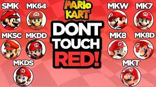 EVERY MARIO KART GAME: Don't Touch the Color Red Challenge!