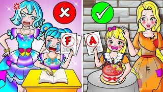 [paper dolls] Rich vs Broke and Bad Teacher in the School  | Rapunzel Family 놀이 종이