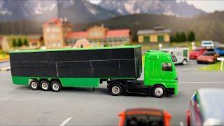 1/64 Scale Diecast Truck & Trailer in a Stunning DIY Diorama