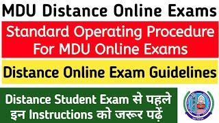 Mdu Distance Online Exam Guideline | Mdu Standard Operating Procedure For Online Descriptive Exams