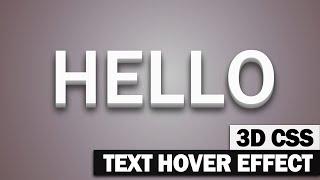 Cool CSS 3D Text Hover Effect Tutorial