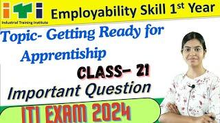 Employability Skill 1st year important question | Class -21 | Getting Ready for Apprenticeship