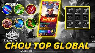 CHOU TOP 1 GLOBAL EMBLEM SET 2022 AND BUILD | CHOU NEW META GAMEPLAY NEW SEASON 25  | Mobile Legends