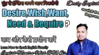 Desire,Wish, Want,Need & Require अर्थ समझें Daily English में @TheGeetaWithBalmukandSharma