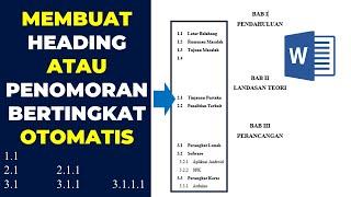 Membuat Heading di Word Otomatis | Heading 1 2 3 4 5 | Membuat Penomoran Bertingkat (Sub Bab)