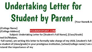 How to Write Undertaking Letter format for Student by Parent | Undertaking Letter Sample