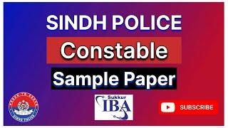 Sindh Police Constable sample paper IBA | Sindh Police Constable written test papers