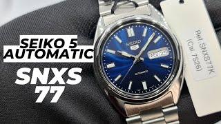 [4K] Seiko 5 Automatic Day Date Blue Dial SNXS77