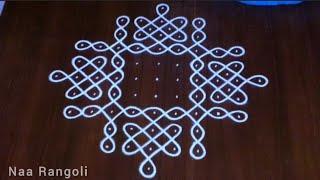 festival special melikala muggulubeautiful rangoli design 11×1 dots #naarangoli#easy || Naa Rangoli