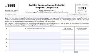 IRS Form 8995 walkthrough (QBI Deduction Simplified Computation)